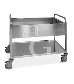 Carrello di servizio da sbarazzo vasca stagna con rubinetto capacità 3 GN 1/1 in acciaio inox L 1170 mm x P 630 mm x H 940 mm