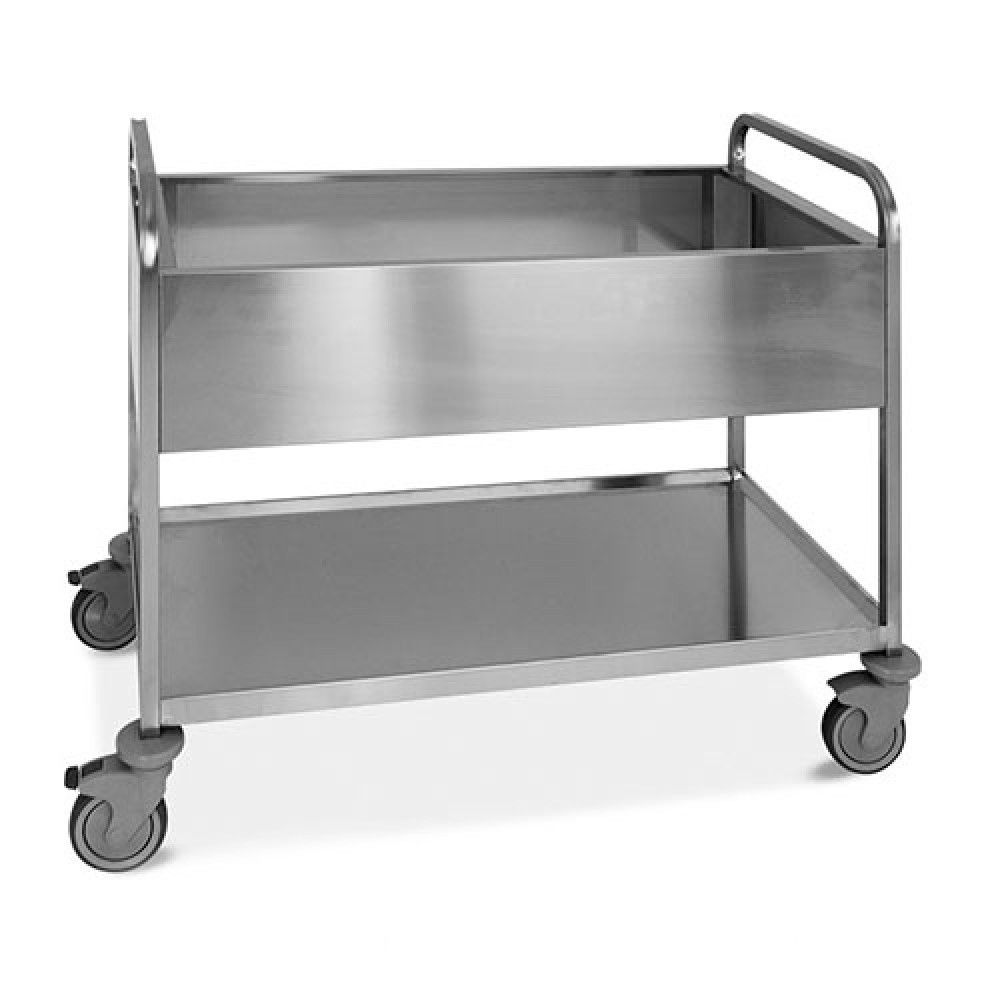 Carrello di servizio da sbarazzo vasca stagna con rubinetto capacità 3 GN 1/1 in acciaio inox L 1170 mm x P 630 mm x H 940 mm