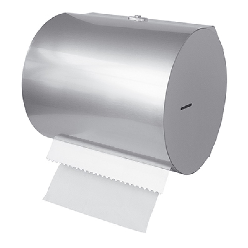 Portarotolo carta orizzontale a muro in inox Ø 300 mm x H 330 mm
