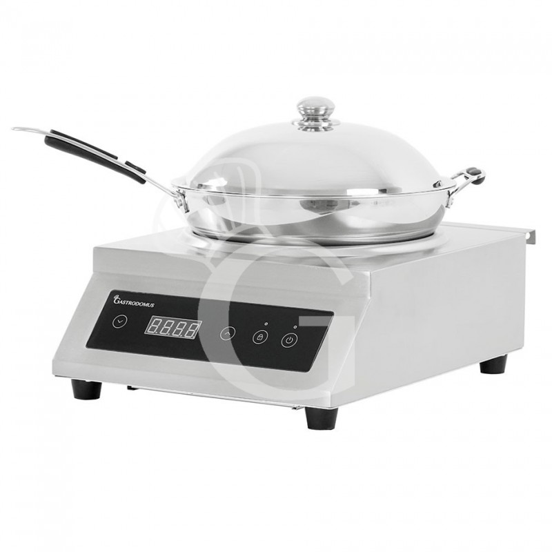 Wok a induzione 1 zona di cottura con padella L 400 mm x P 530 mm x H 180 mm 5 KW