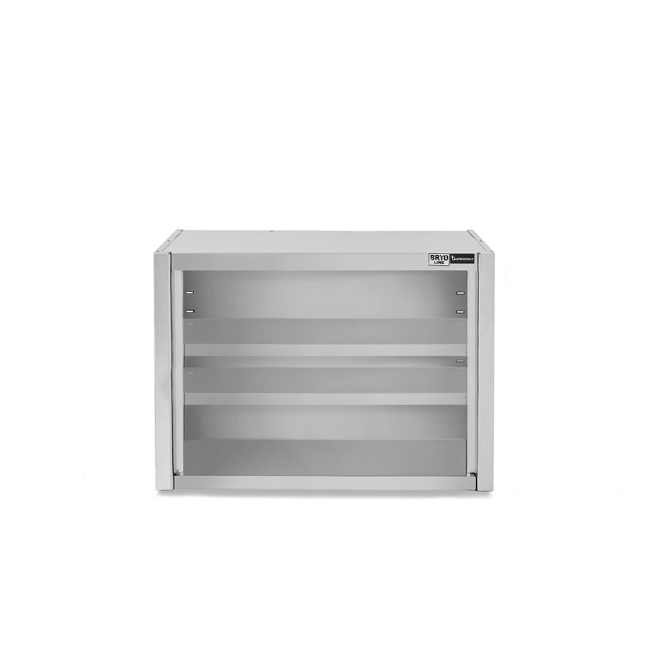 Pensile inox a giorno con 2 ripiani, L 700 mm x P 400 mm x H 800 mm