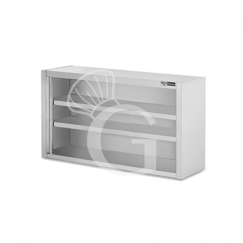 Pensile inox a giorno con 1 ripiano, L 1000 mm x P 400 mm x H 800 mm
