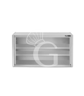 Pensile inox a giorno con 2 ripiani, L 1000 mm x P 400 mm x H 800 mm