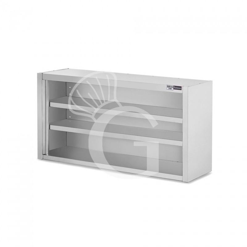 Pensile inox a giorno con 1 ripiano, L 1200 mm x P 400 mm x H 800 mm