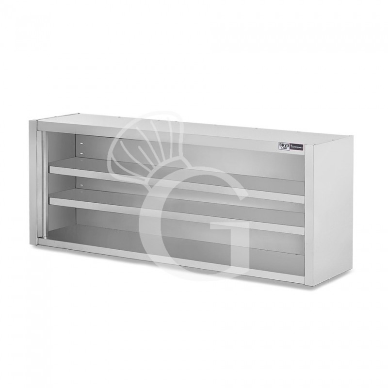 Pensile inox a giorno con 1 ripiano, L 1500 mm x P 400 mm x H 800 mm