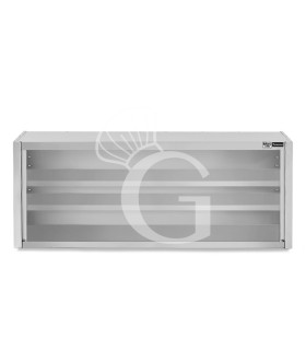 Pensile inox a giorno con 2 ripiani, L 1500 mm x P 400 mm x H 800 mm