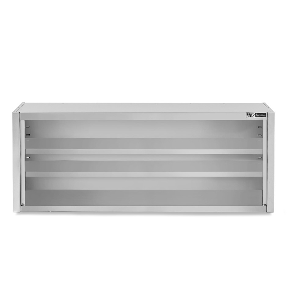 Pensile inox a giorno con 2 ripiani, L 1500 mm x P 400 mm x H 800 mm
