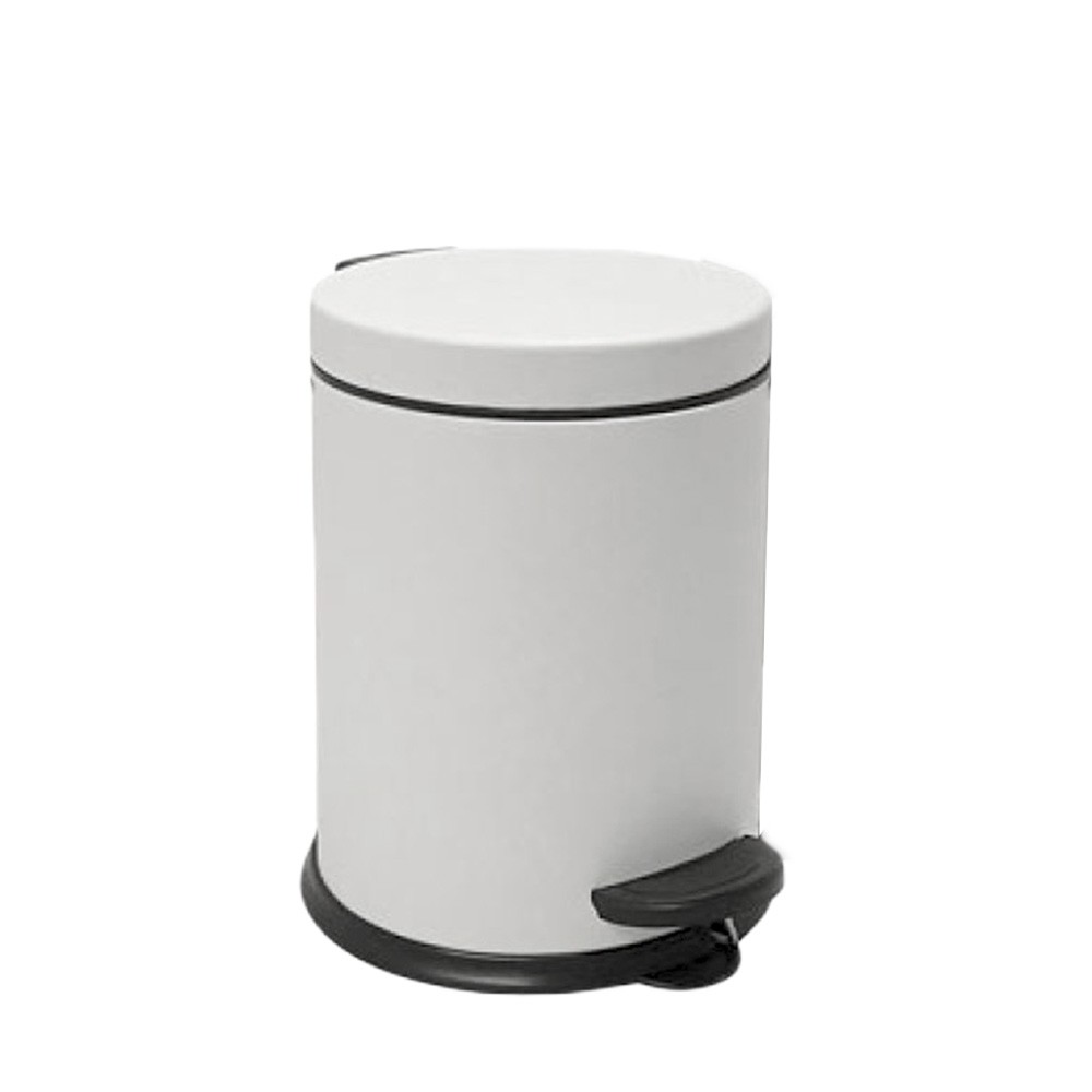 Pattumiera piccola in acciaio inox verniciato bianco da 5 Lt