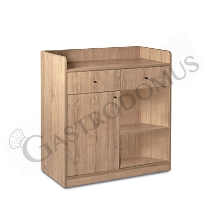 Mobile di servizio composto da 1 anta, 2 cassetti e 1vano a giorno - L 940 mm x P 480 mm x H 980 mm Mobile di servizio composto da 1 anta, 2 cassetti e 1vano a giorno - L 940 mm x P 480 mm x H 980 mm