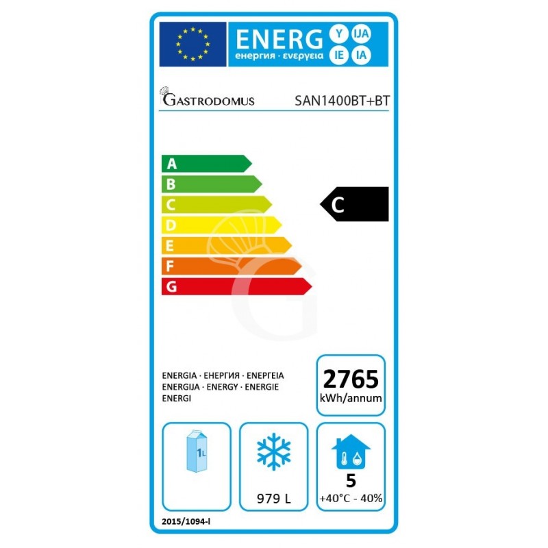 Armadio Congelatore Ventilato BT + BT 2 porte -18°C/-22°C 1400 LT classe energetica C