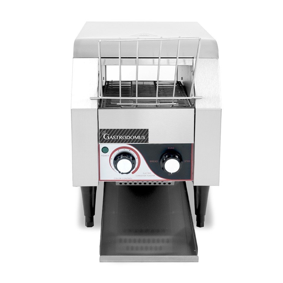 Tostapane professionale a ciclo continuo 150 pz/h – 1,5 KW con cassetto raccogli briciole