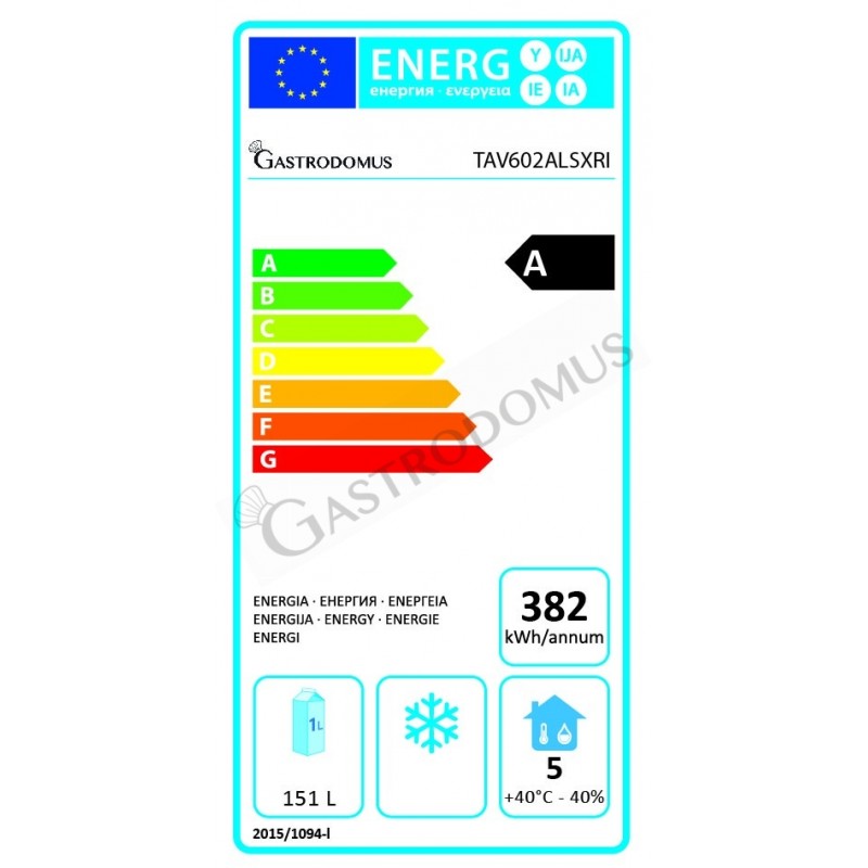 Tavolo Refrigerato 2 porte alzatina Prof. 600 mm 0°C/+10°C motore a sinistra classe energetica A