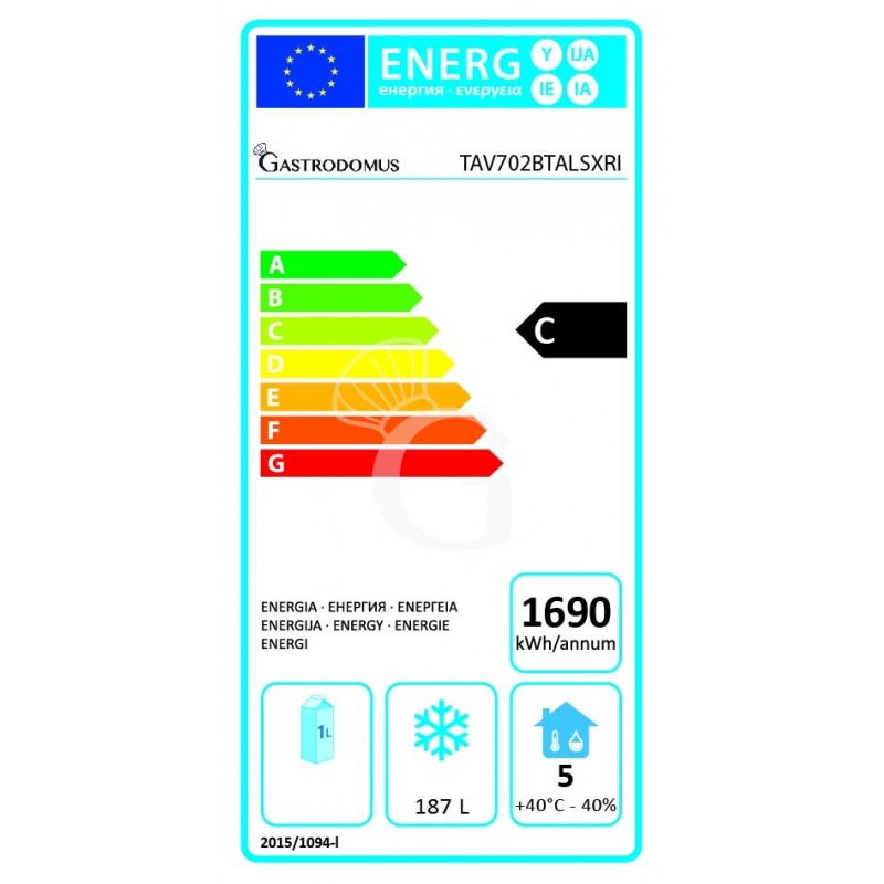 Tavolo Refrigerato 2 porte alzatina Prof. 700 mm -18°C/-22°C motore a sinistra classe energetica C