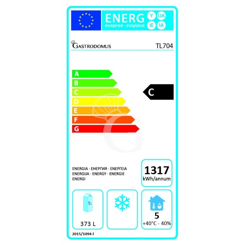 Tavolo Refrigerato con Lavello 4 porte Prof. 700 mm 0°C/+10°C Classe energetica C