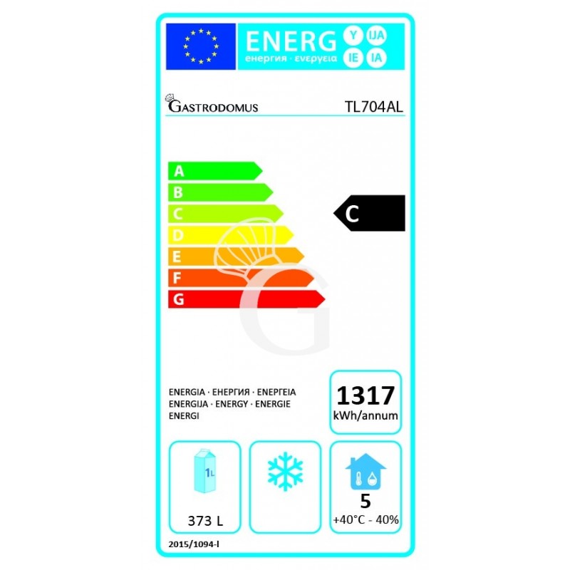 Tavolo Refrigerato con Lavello 4 porte alzatina Prof. 700 mm 0°C/10°C Classe energetica C