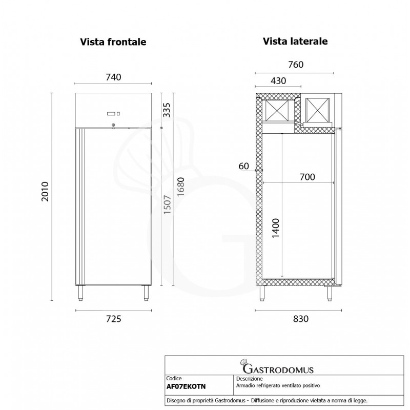 frigorifero 650 litri ventilato 2c8c classe energetica d