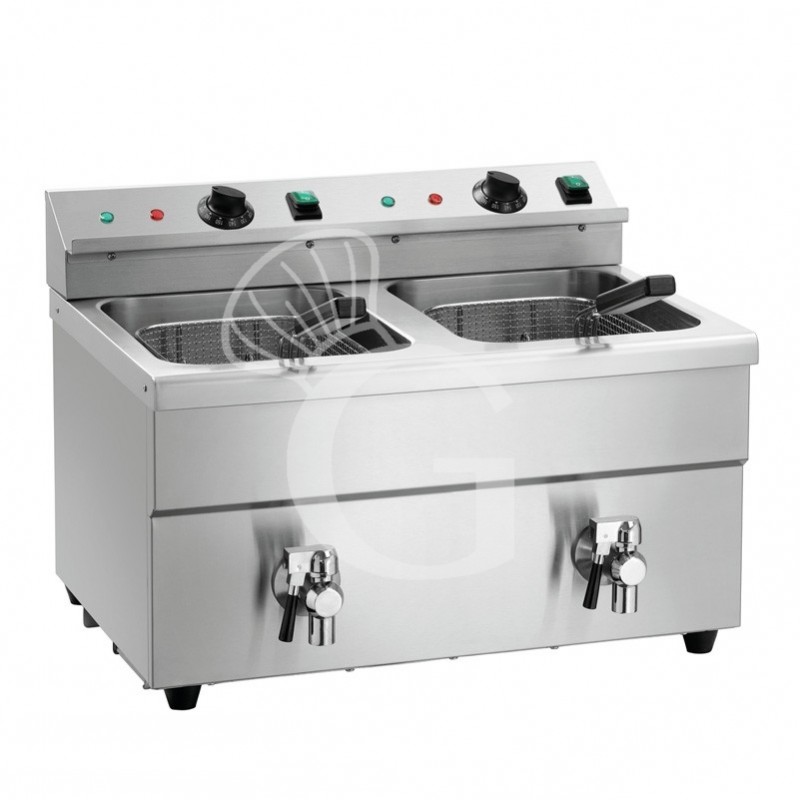 Friggitrice da banco ad induzione 2 vasche 8+8 LT potenza 3,5+3,5 KW Monofase