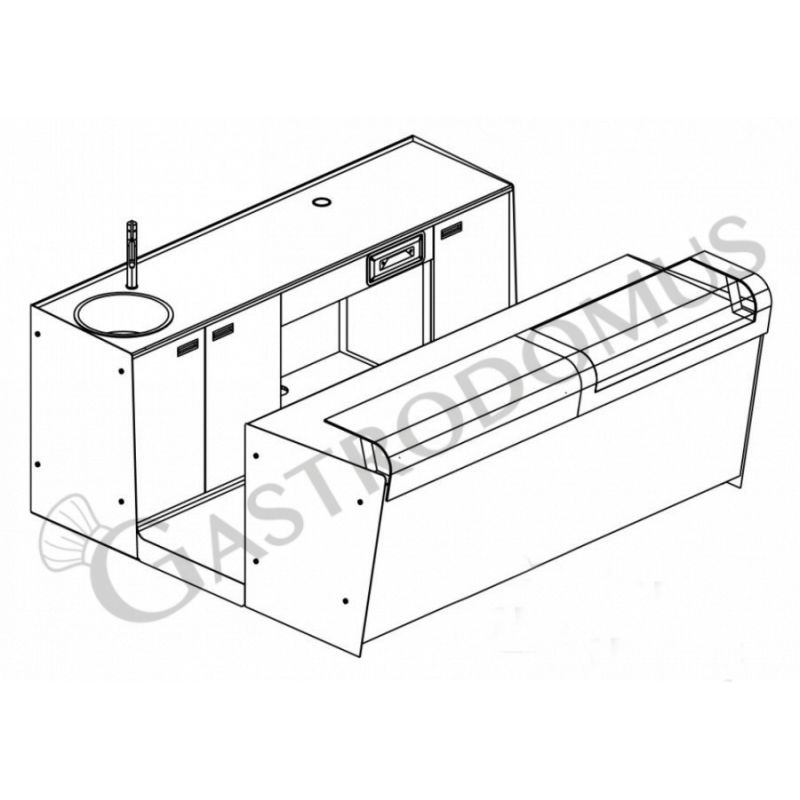 Banco bar + Retrobanco Lunghezza 2,5metri Tuttomensola