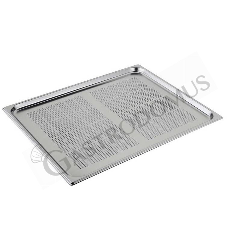 Bacinella forata in acciaio inox GN2/1 L 650 mm x P 530 mm x H 20 mm Bacinella forata in acciaio inox GN2/1 L 650 mm x P 530 mm x H 20 mm