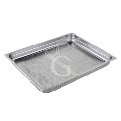 Bacinella forata in acciaio inox GN2/1 L 650 mm x P 530 mm x H 65 mm