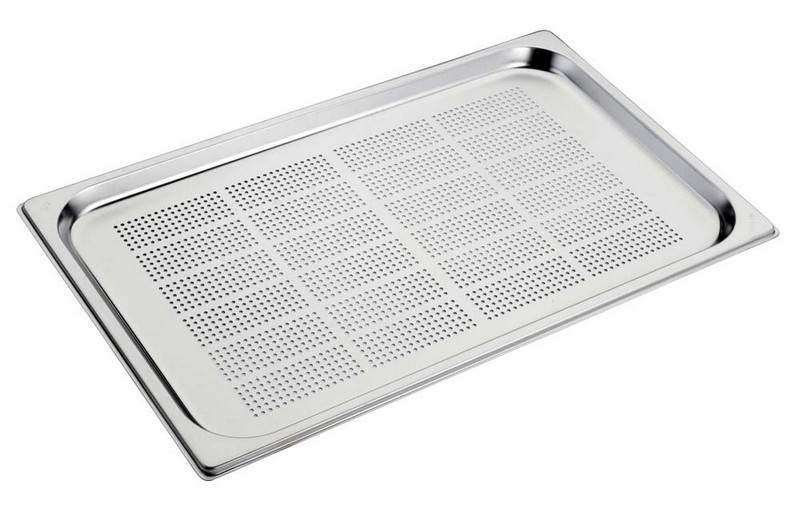 Bacinella forata in acciaio inox GN 1/1 L 530 mm x P 325 mm x H 20 mm