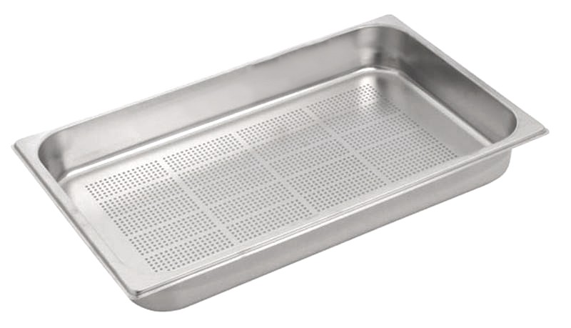 Bacinella forata in acciaio inox GN 1/1 L 530 mm x P 325 mm x H 65 mm