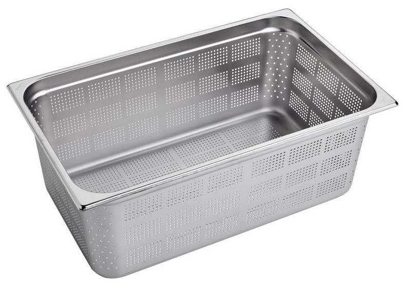 Bacinella forata in acciaio inox GN 1/1 L 530 mm x P 325 mm x H 200 mm