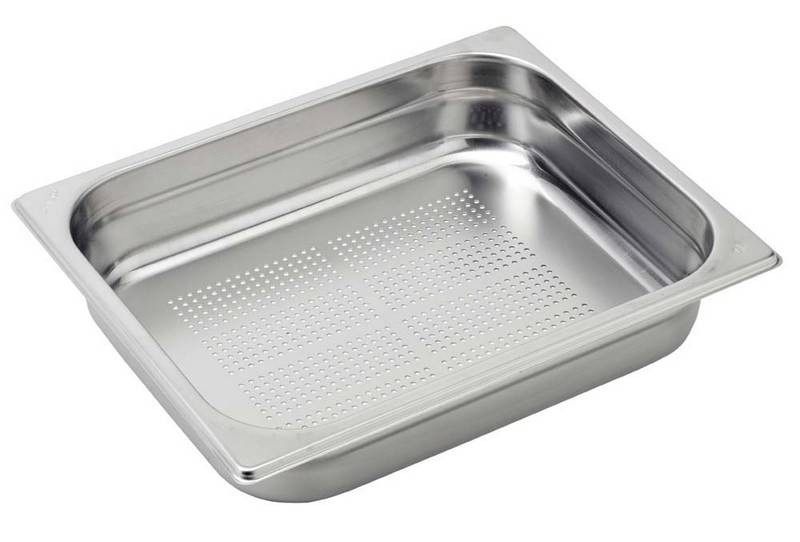 Bacinella forata in acciaio inox GN1/2 L 325 mm x P 265 mm x H 65 mm
