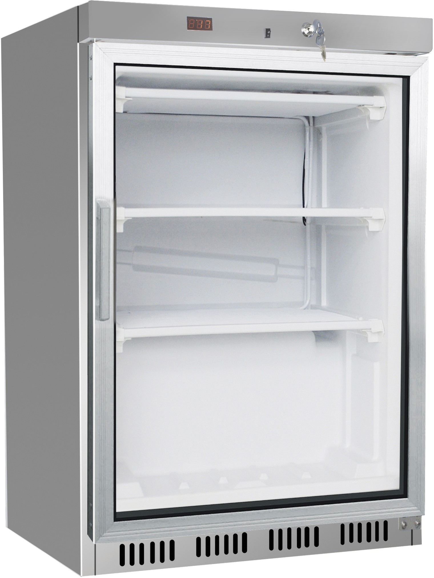 Armadio Refrigerato Statico in inox porta vetro -18°C/-22°C 130 LT