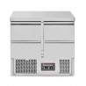 Saladette refrigerazione statica con 4 cassetti, piano in inox e temperatura +2°C/+8°C