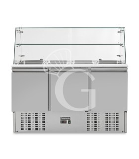 Saladette refrigerata GN1/1 predisposta per 4 bacinelle con 3 porte e vetrina