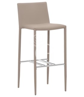 Sgabello Tivoli con struttura in metallo cromato e rivestimento in ecopelle
