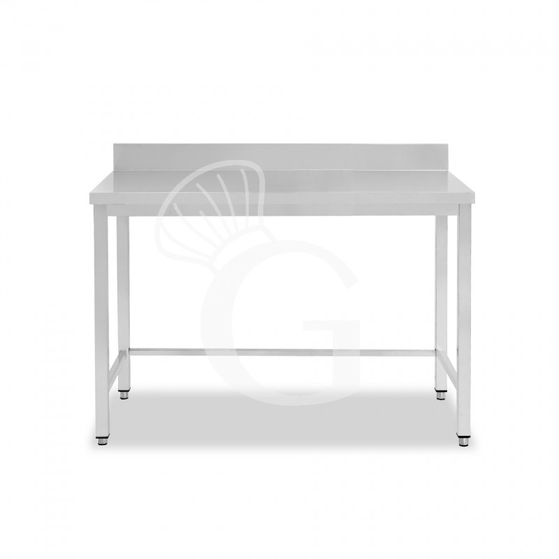 Tavolo inox con alzatina L 1200 mm x P 800 mm x H 950 mm Tavolo inox con alzatina L 1200 mm x P 800 mm x H 950 mm