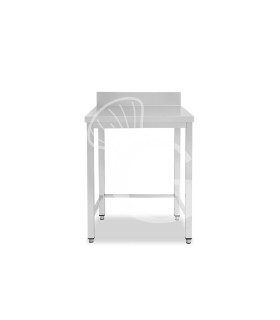 Tavolo inox con alzatina L 600 mm x P 800 mm x H 950 mm