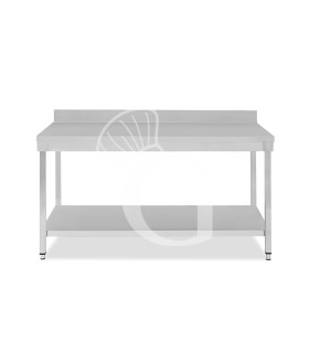 Tavolo inox 1 ripiano alzatina L 1900 mm x P 700 mm x H 950 mm