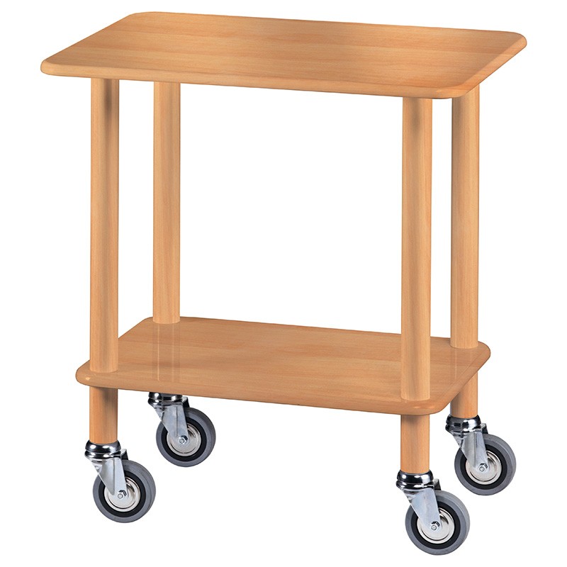 Carrello di servizio Gueridon in legno massello color noce, L 700 mm x P 500 mm x H 780 mm