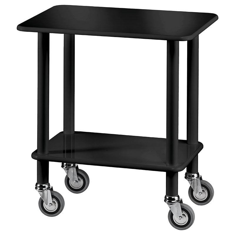 Carrello di servizio Gueridon in legno massello colore carbone, L 700 mm x P 500 mm x H 780 mm