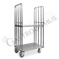 Carrello "roll container" con base+2 sponde, un ripiano intermedio - L 940 mm x P 650 mm x H 1730 mm