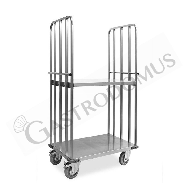Carrello "roll container" con base+2 sponde, un ripiano intermedio - L 940 mm x P 650 mm x H 1730 mm Carrello "roll container" con base+2 sponde, un ripiano intermedio - L 940 mm x P 650 mm x H 1730 mm