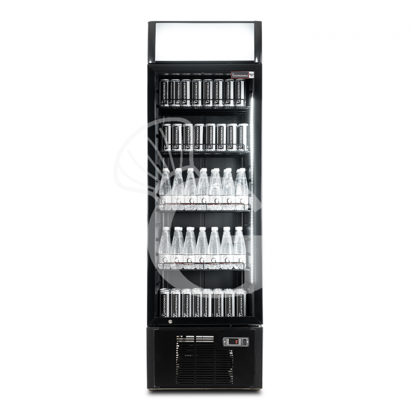 Frigo Bibite Ventilato 1 porta con Canopy 348 LT 2°C/+8°C colore nero Frigo Bibite Ventilato 1 porta con Canopy 348 LT 2°C/+8°C colore nero