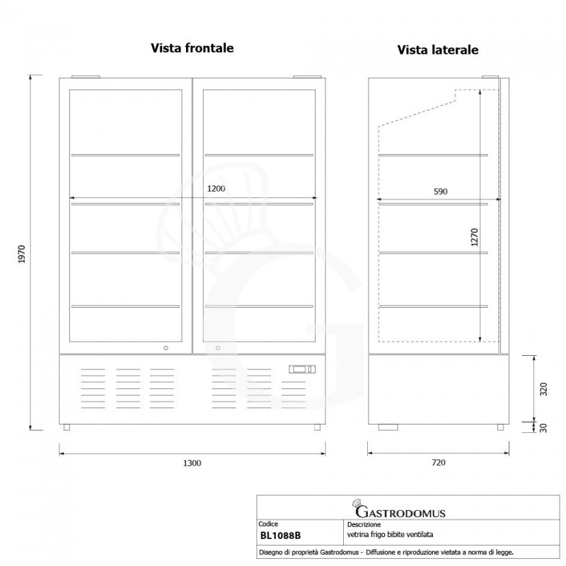 frigo bibite ventilato 2 porte battenti 1021 lt 2c8c colore nero