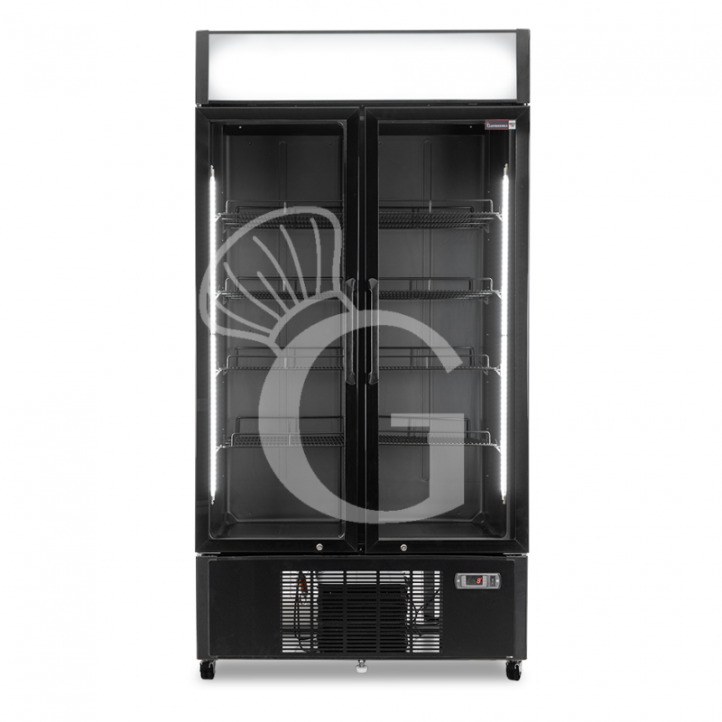 Frigo Bibite Ventilato 2 porte con Canopy 1001 LT 2°C/+8°C colore nero