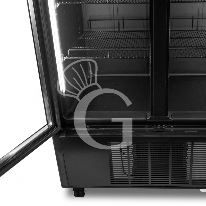 Frigo Bibite Ventilato 2 porte con Canopy 1001 LT 2°C/+8°C colore nero