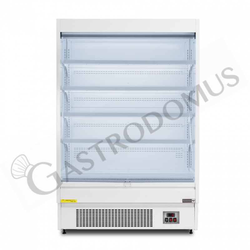 Murale espositivo ventilato bianco con tenda notte, temperatura -1°C/+7°C e lunghezza 1315 mm Murale espositivo ventilato bianco con tenda notte, temperatura -1°C/+7°C e lunghezza 1315 mm