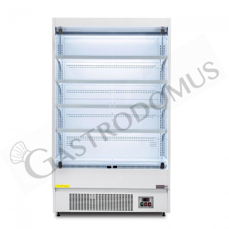 Murale espositivo ventilato bianco con porte battenti, temperatura -1°C/+7°C e L 1050 mm Murale espositivo ventilato bianco con porte battenti, temperatura -1°C/+7°C e L 1050 mm