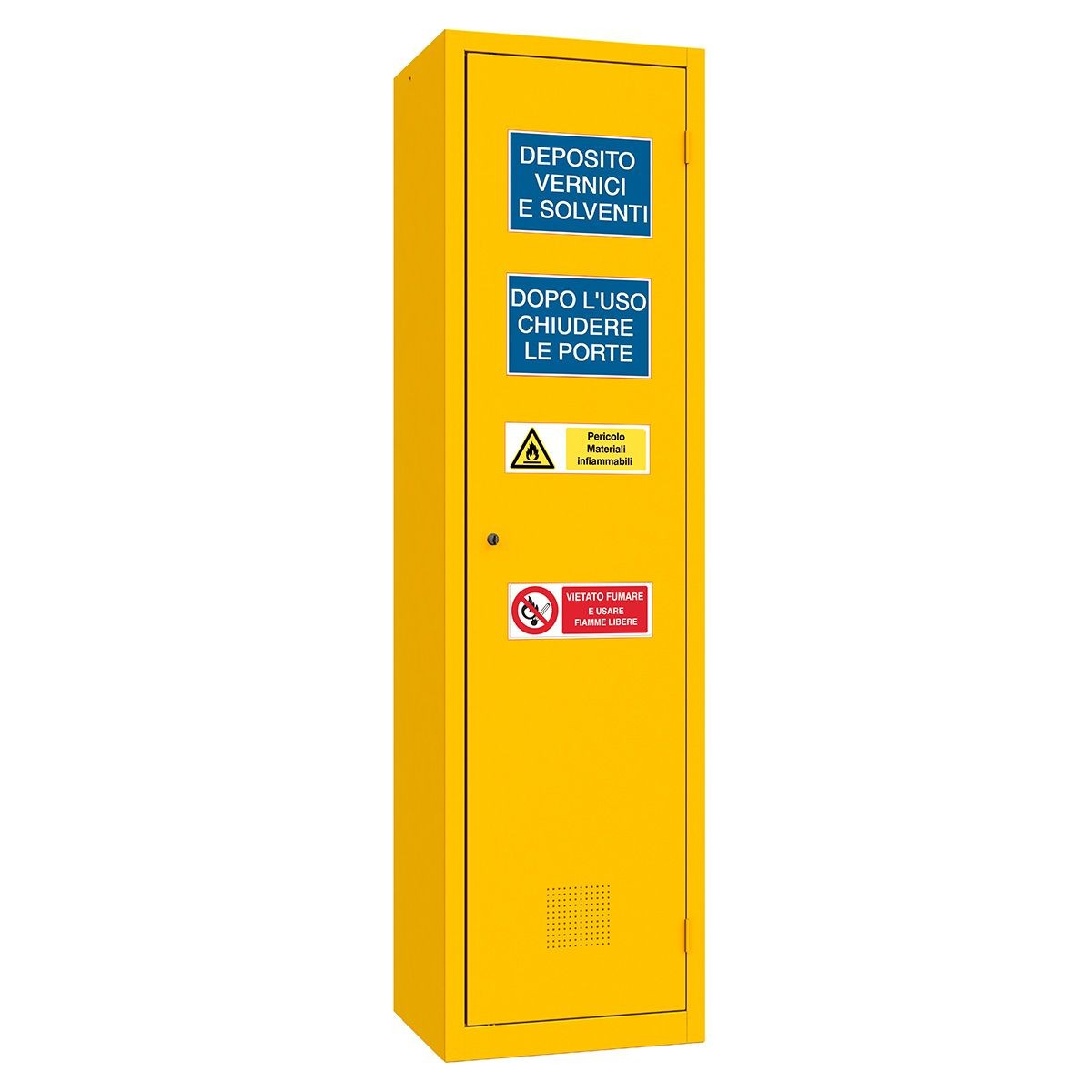 Armadio deposito liquidi infiammabili monoblocco, 540x450x2000 mm Colore standard RAL 1003, non certificato