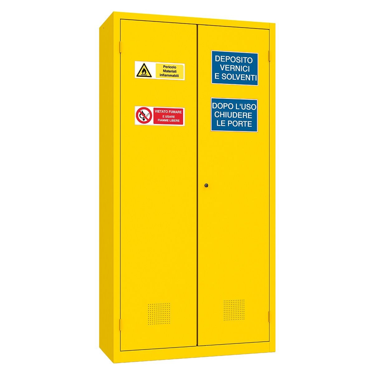 Armadio deposito liquidi infiammabili monoblocco, 1000x450x2000 mm Colore standard RAL 1003, non certificato