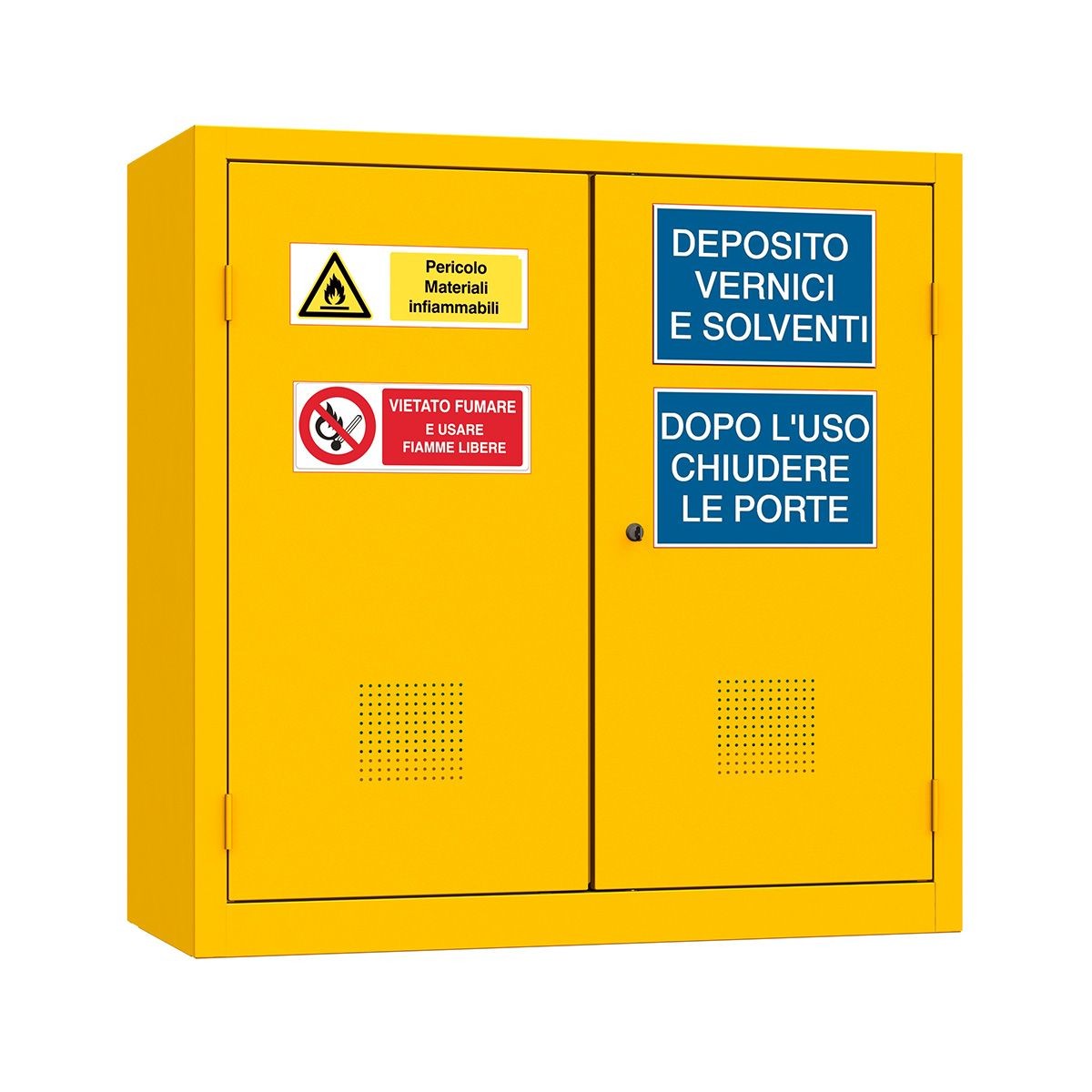 Armadio deposito liquidi infiammabili monoblocco, 1000x450x1000 mm Colore RAL 1003 - non certificato