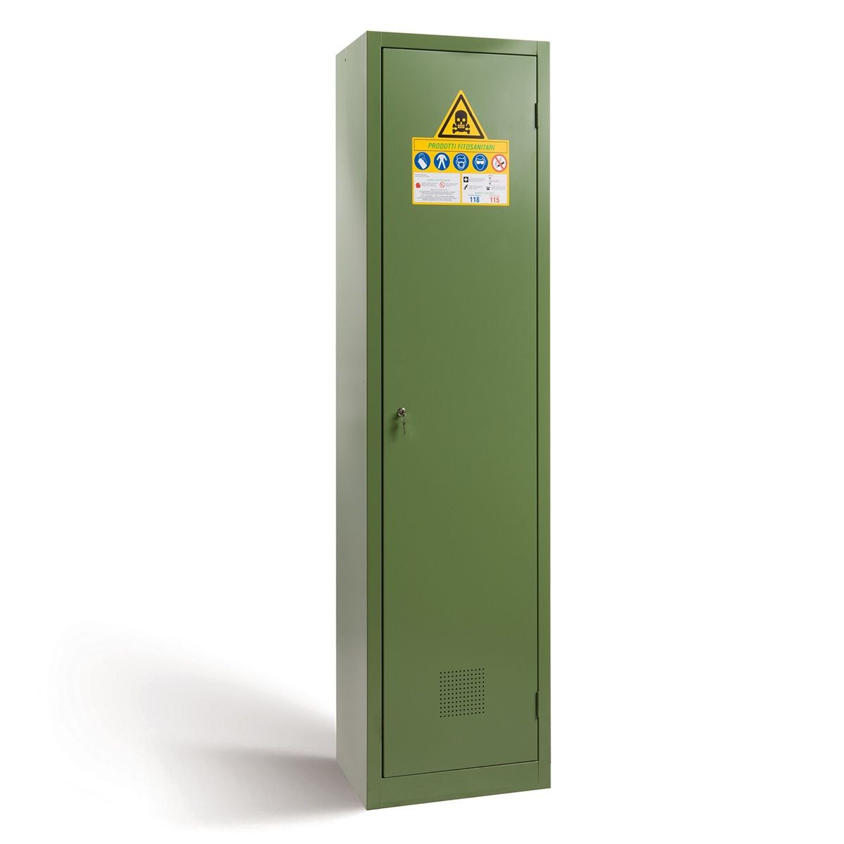 Armadio per fitofarmaci monoblocco, 540x450x2000 mm Colore standard RAL 6011