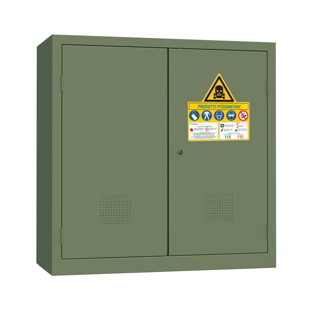 Armadio per fitofarmaci monoblocco, 1000x450x1000 mm Colore standard RAL 6011